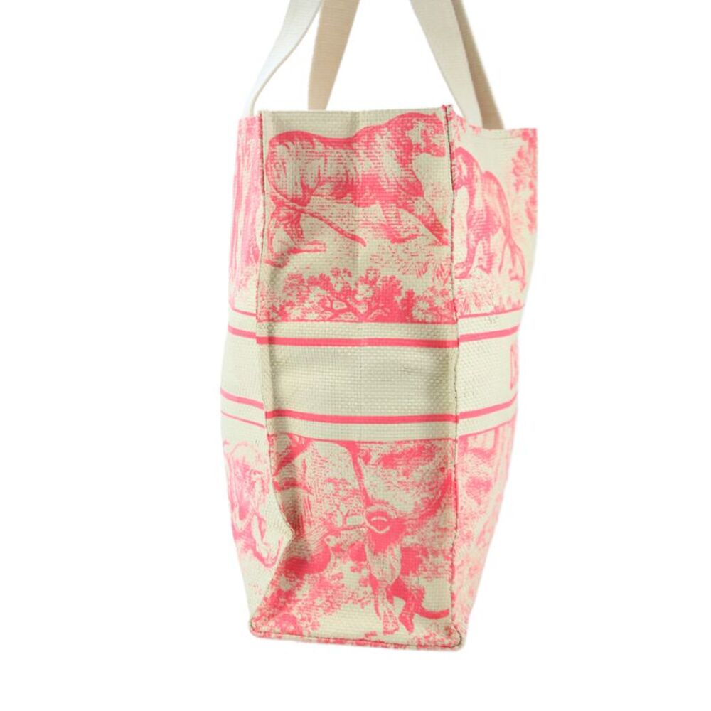 Christian Dior Womens Dioriviera Toile De Jouy Animal Print Tote Handbag Pink - Picture 4 of 11